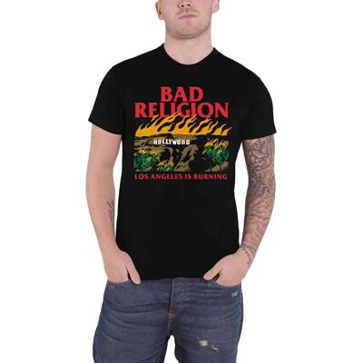 T-Shirt Logo du Groupe Burning Black de Bad Religion - Unisexe Casual - Publicité T-Shirt Logo du Groupe Burning Black de Bad Religion - Unisexe Casual - Publicité