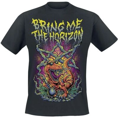 Bring Me The Horizon Smoking Dinosaur Svart T-skjorte - Rock Bring Me The Horizon Smoking Dinosaur Svart T-skjorte - Rock