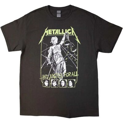 Metallica Justice Faces Charcoal T-Shirt - Grey - L Metallica Justice Faces Charcoal T-Shirt - Grey - L