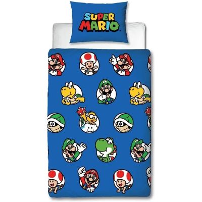 Zestaw poszewek na kołdrę i poduszkę Super Mario Nintendo Zestaw poszewek na kołdrę i poduszkę Super Mario Nintendo