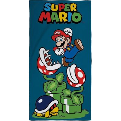 Toalha de algodão do Super Mario pulando - Praia, Piscina Toalha de algodão do Super Mario pulando - Praia, Piscina