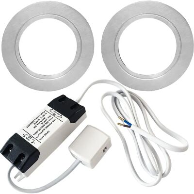 Loops Brushed Nickel Under Cabinet LED Light Kit - Natural White - Kitchen Loops Brushed Nickel Under Cabinet LED Light Kit - Natural White - Kitchen