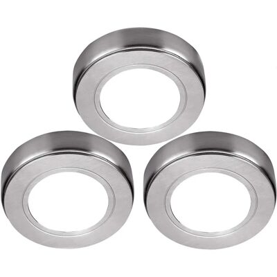Loops 3x Brushed Nickel Kitchen LED Under Cabinet Light & Driver Kit Loops 3x Brushed Nickel Kitchen LED Under Cabinet Light & Driver Kit