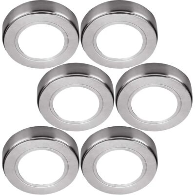 Loops 6x Brushed Nickel LED Under Cabinet Light Kit - Warm White - Kitchen Loops 6x Brushed Nickel LED Under Cabinet Light Kit - Warm White - Kitchen