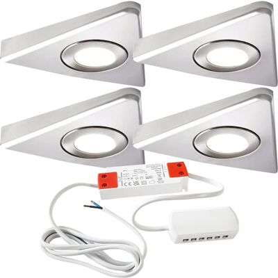 Loops Brushed Nickel Triangle Kitchen Under Cabinet LED Light & Driver Kit Loops Brushed Nickel Triangle Kitchen Under Cabinet LED Light & Driver Kit