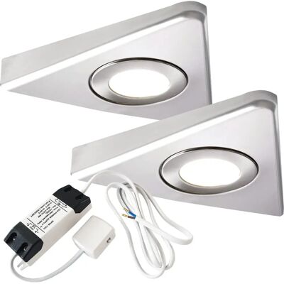 Loops Brushed Nickel Triangle Under Cabinet Kitchen Light & Driver Kit - Warm White LED Loops Brushed Nickel Triangle Under Cabinet Kitchen Light & Driver Kit - Warm White LED