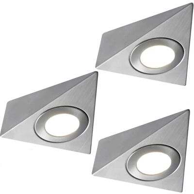 Loops 3x Brushed Nickel Surface Under Cabinet Kitchen Light - Natural White LED - Kitchen Lighting Loops 3x Brushed Nickel Surface Under Cabinet Kitchen Light - Natural White LED - Kitchen Lighting