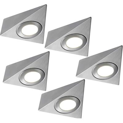 Loops Brushed Nickel Pyramid Kitchen Under Cabinet Light & Driver Kit - Natural White Loops Brushed Nickel Pyramid Kitchen Under Cabinet Light & Driver Kit - Natural White