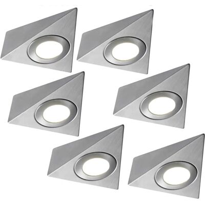 Loops Brushed Nickel Pyramid Under Cabinet Kitchen Light - LED Loops Brushed Nickel Pyramid Under Cabinet Kitchen Light - LED