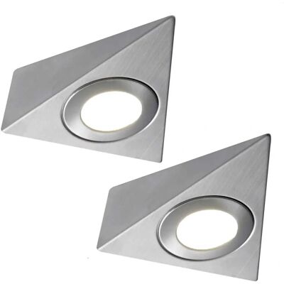 Loops 2x Brushed Nickel Pyramid Surface Under Cabinet Kitchen Light & Driver Kit - Warm White LED Loops 2x Brushed Nickel Pyramid Surface Under Cabinet Kitchen Light & Driver Kit - Warm White LED