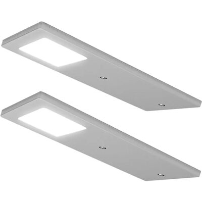 Loops 2x Aluminium Ultra-Slim Rectangle Under Cabinet Kitchen Light & Driver Kit - Natural White Loops 2x Aluminium Ultra-Slim Rectangle Under Cabinet Kitchen Light & Driver Kit - Natural White