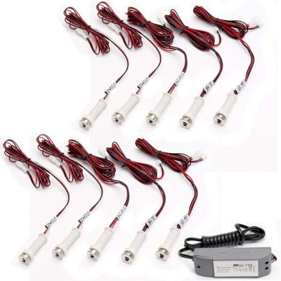 Loops ROUND LED Plinth Light Kit 10x COOL WHITE - LED Plinth Light Kit Loops ROUND LED Plinth Light Kit 10x COOL WHITE - LED Plinth Light Kit