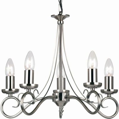 Loos Hanging 5-Light Antique Silver Ceiling Pendant - Ceiling Light Loos Hanging 5-Light Antique Silver Ceiling Pendant - Ceiling Light