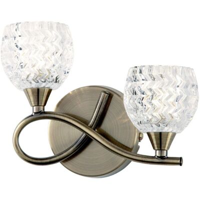Loops LED Twin Wall Light Antique Brass Dimming Lamp - Wall Light Loops LED Twin Wall Light Antique Brass Dimming Lamp - Wall Light