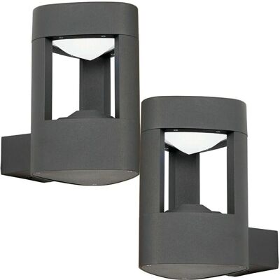 Loops 2 Pack Grey Triangle Outdoor LED Wall Light - Wall Light Loops 2 Pack Grey Triangle Outdoor LED Wall Light - Wall Light