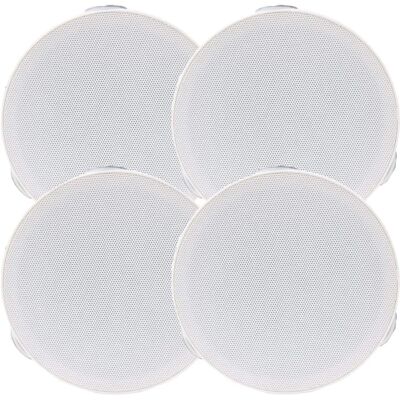 Loops 2x PAIR 4" Mini Low Profile Ceiling Speaker 8 OHM 2 Way Compact Mount Slim Line - Ceiling Speakers Loops 2x PAIR 4" Mini Low Profile Ceiling Speaker 8 OHM 2 Way Compact Mount Slim Line - Ceiling Speakers
