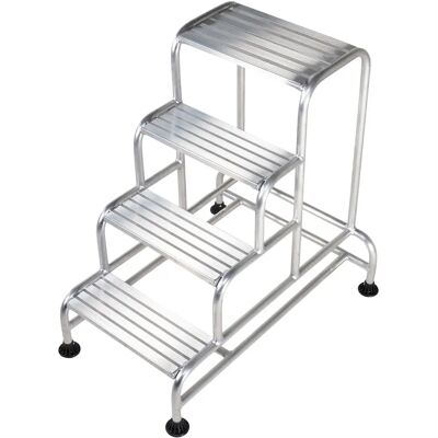 Loops 1m Tall Stable Steps Aluminium Ladder - Step Ladder Loops 1m Tall Stable Steps Aluminium Ladder - Step Ladder