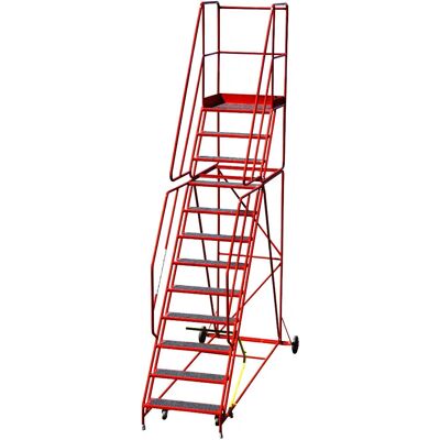 Loops 12 Tread Heavy Duty Warehouse Ladder - Safety & Anti Slip Steps Loops 12 Tread Heavy Duty Warehouse Ladder - Safety & Anti Slip Steps