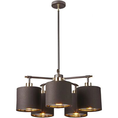 Loops 5 Bulb Chandelier Light - Brown Brass - Indoor Decor Loops 5 Bulb Chandelier Light - Brown Brass - Indoor Decor
