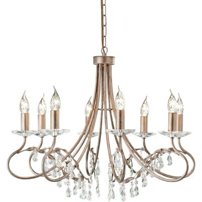 Loops 8 Bulb Chandelier - Steel/Crystal - Interior Lighting - A++ Loops 8 Bulb Chandelier - Steel/Crystal - Interior Lighting - A++