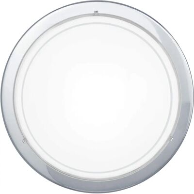 Loops Wall Flush Ceiling Light Chrome Shade White Clear Glass Painted Bulb E27 1x60W - Ceiling Light Loops Wall Flush Ceiling Light Chrome Shade White Clear Glass Painted Bulb E27 1x60W - Ceiling Light