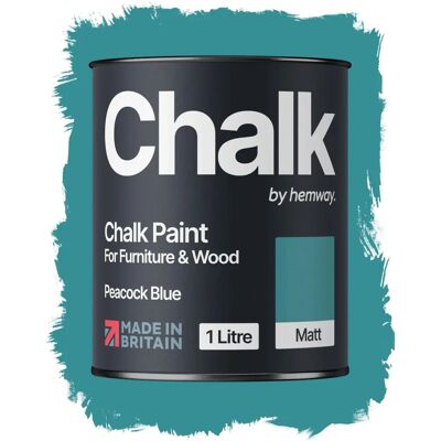 Hemway - Peacock Blue Chalk Paint - Matte Finish - Water-based - Paint Hemway - Peacock Blue Chalk Paint - Matte Finish - Water-based - Paint