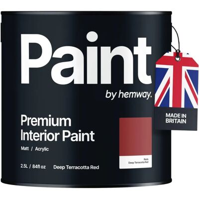 Hemway Deep Terracotta Red Paint - Eco Friendly, Matte Finish, Interior & Exterior Hemway Deep Terracotta Red Paint - Eco Friendly, Matte Finish, Interior & Exterior