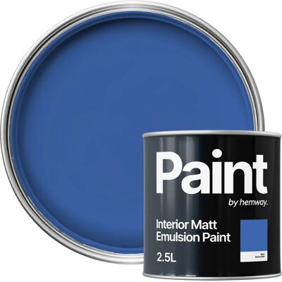 Hemway Electric Blue Interior Acrylic Water-Based Eco Paint - Matte - Paint Hemway Electric Blue Interior Acrylic Water-Based Eco Paint - Matte - Paint
