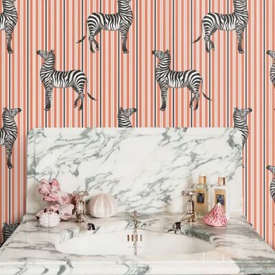 House of Hackney - Zeal - Off-White - Tangerine-O - Wallpaper House of Hackney - Zeal - Off-White - Tangerine-O - Wallpaper
