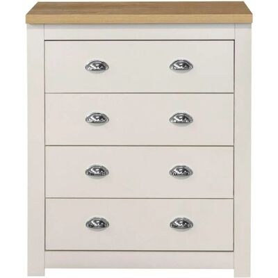 Birlea Highgate Cream Oak 4-Drawer Chest - Chest of Drawers Birlea Highgate Cream Oak 4-Drawer Chest - Chest of Drawers