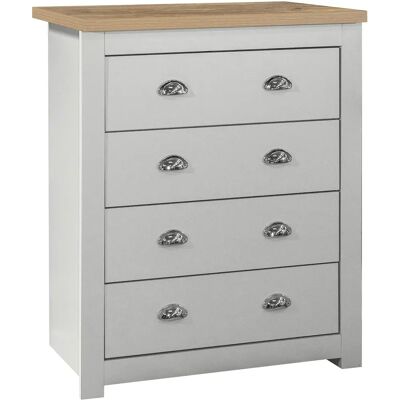 Birlea Highgate Grey Oak Effect 4 Drawer Chest Birlea Highgate Grey Oak Effect 4 Drawer Chest