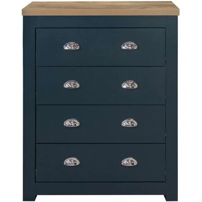 Birlea Highgate Navy Oak 4 Drawer Chest - Chest of Drawers Birlea Highgate Navy Oak 4 Drawer Chest - Chest of Drawers