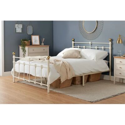 Birlea Atlas Double Cream Metal Bed Frame - Bed Frame Birlea Atlas Double Cream Metal Bed Frame - Bed Frame