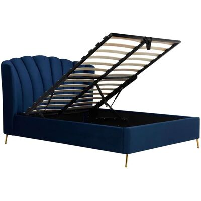 Birlea Lottie Double Midnight Blue Fabric Ottoman Bed Frame - Bed Birlea Lottie Double Midnight Blue Fabric Ottoman Bed Frame - Bed