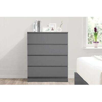 Birlea Oslo Grey 4 Drawer Chest of Drawers - Chest of Drawers Birlea Oslo Grey 4 Drawer Chest of Drawers - Chest of Drawers