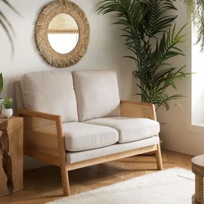 Birlea - Ida - Rattan - White Fabric - Sofa Birlea - Ida - Rattan - White Fabric - Sofa