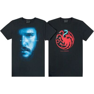 Game of Thrones Jon Snow Ice and Fire Dragons T-Shirts 2 Pack Game of Thrones Jon Snow Ice and Fire Dragons T-Shirts 2 Pack