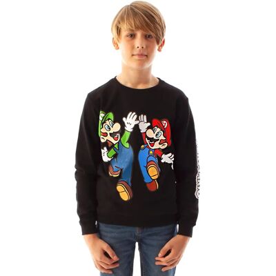 Vanilla Underground Nintendo Jungen Sweatshirt Schwarz Multi-Character Placement Print - Pullover für Jungen Vanilla Underground Nintendo Jungen Sweatshirt Schwarz Multi-Character Placement Print - Pullover für Jungen