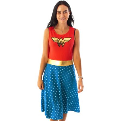 DC Comics Wonder Woman Costume Red Blue Skater Dress DC Comics Wonder Woman Costume Red Blue Skater Dress