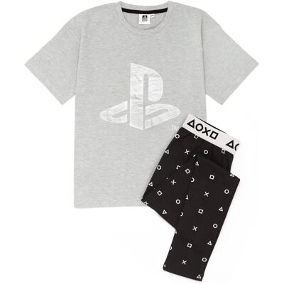Sony PlayStation Mädchen Schlafanzug - Grau & Weiß Logo Kurzarm Lange Beine - Pyjama Sony PlayStation Mädchen Schlafanzug - Grau & Weiß Logo Kurzarm Lange Beine - Pyjama