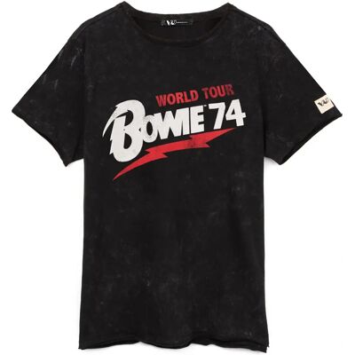 David Bowie Mens Short Sleeve T-Shirt - Black World Tour Graphic - T-Shirt David Bowie Mens Short Sleeve T-Shirt - Black World Tour Graphic - T-Shirt