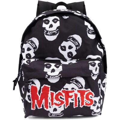 Misfits Black Unisex Backpack - Skull Logo - Travel & School Misfits Black Unisex Backpack - Skull Logo - Travel & School