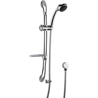 Balterley Chrome Adjustable Round Shower Kit with Multi-Function Head & Outlet Elbow - Luxury Balterley Chrome Adjustable Round Shower Kit with Multi-Function Head & Outlet Elbow - Luxury