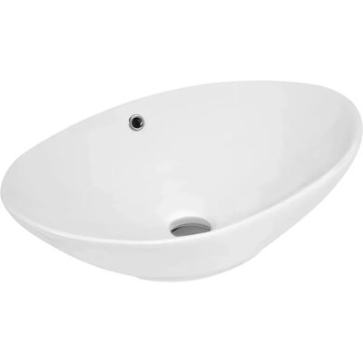 Nuie 588mm Oval Countertop Vessel Basin - White Ceramic Bathroom Sink Nuie 588mm Oval Countertop Vessel Basin - White Ceramic Bathroom Sink
