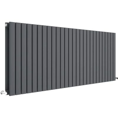 Nuie Sloane Horizontal Designer Radiator - Anthracite Grey - 600x1572mm Nuie Sloane Horizontal Designer Radiator - Anthracite Grey - 600x1572mm
