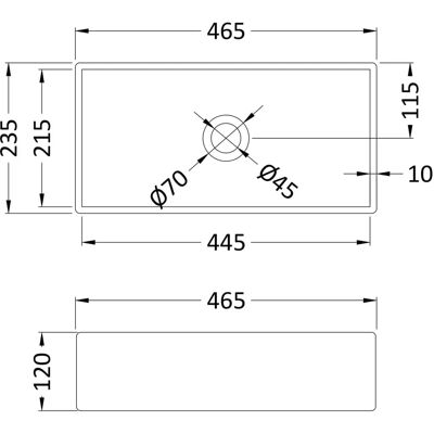 Balterley Rectangular Ceramic Countertop Vessel - 465mm Balterley Rectangular Ceramic Countertop Vessel - 465mm