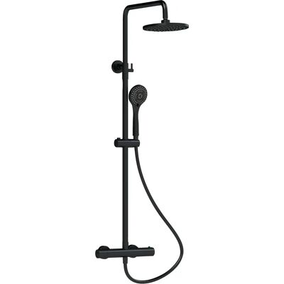 Nuie Brand Round Thermostatic Shower Kit - Black Finish Nuie Brand Round Thermostatic Shower Kit - Black Finish