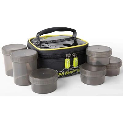 Matrix Fishing Mini Bait Tasche - Wasserfest, Inklusive 6 Gläser Matrix Fishing Mini Bait Tasche - Wasserfest, Inklusive 6 Gläser