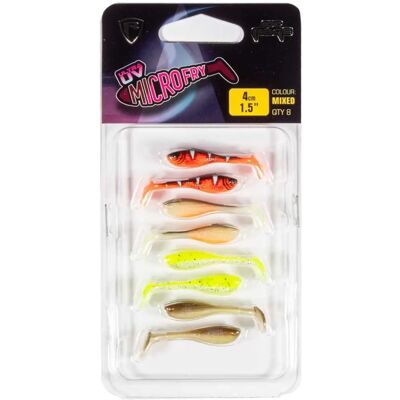 Fox Rage UV Micro Fry Modèle - Pack de couleurs mélangées Micro Fry UV 4cm x 8pcs - Publicité Fox Rage UV Micro Fry Modèle - Pack de couleurs mélangées Micro Fry UV 4cm x 8pcs - Publicité