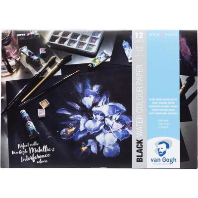 Papel aquarela preto Van Gogh - A4 - 12 folhas Papel aquarela preto Van Gogh - A4 - 12 folhas